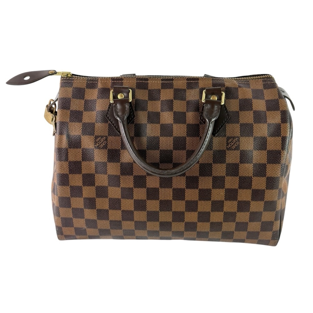 LOUIS VUITTON Brown Canvas Damier Ebene Speedy 30 Made in France - Picture 11 of 17